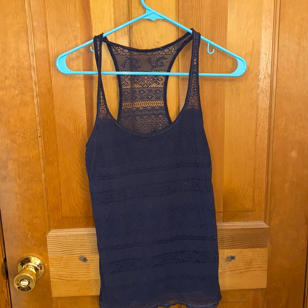 Lace navy blue holister tank